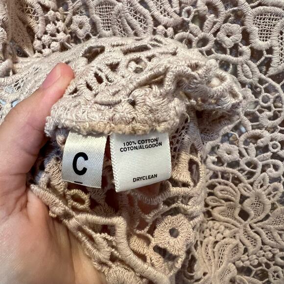 LOFT Nude Beige Macramé Lace Sleeveless Top Size Medium - Picture 7 of 7